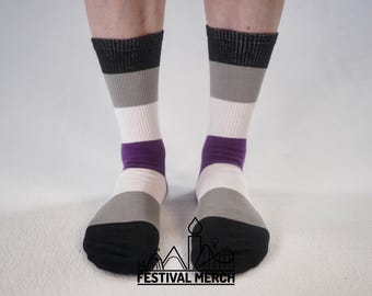 Asexual Pride Socks | Unisex LGBTQ+ Apparel | Premium Cotton Rich ~ Pride Flag Gifts  Asexual Flag Rainbow Socks LGBT owned company