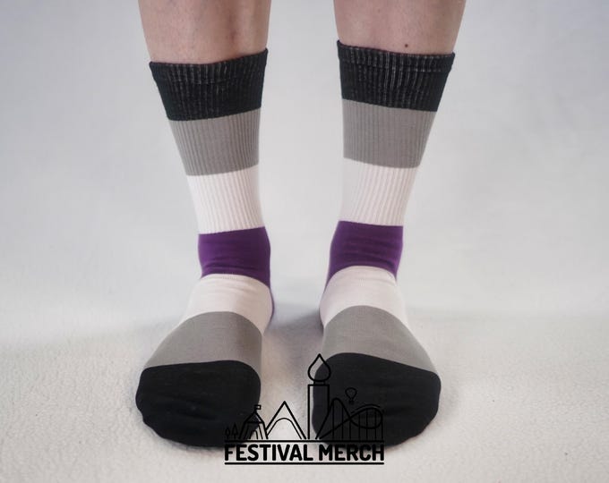 Asexual Pride Socks | Unisex LGBTQ+ Apparel | Premium Cotton Rich ~ Pride Flag Gifts  Asexual Flag Rainbow Socks LGBT owned company