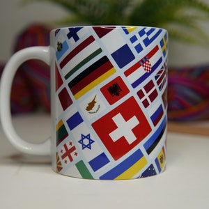 Eurovision Song Contest Party Mug  - European Flag Cup Music - 11oz song contest cup - Unofficial  - Music Gift - Festival Merch