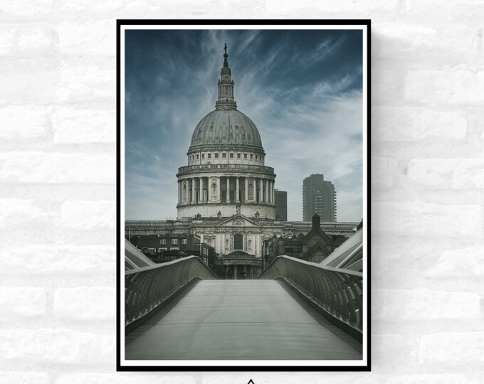 4 Unique Prints St Pauls Cathedral London Premium Print - Living room home decor - Black and white and colour  - A4 A3 A2  - Festival Merch