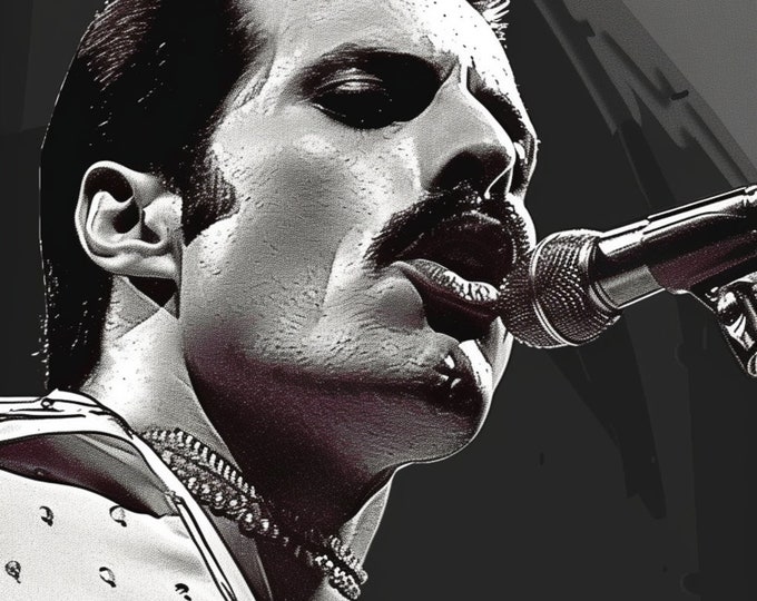 Freddie Mercury Art Famous Faces Music Movie Celebrity Wall Art Print - A4 A3 A2 - Festival Merch