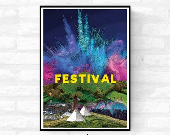 Personalise (any text) Music Festival Print (Unofficial) - A4 A3 A2 - Inspired Music Poster - Festival Merch