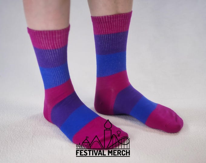 Bisexual Pride Socks | Unisex LGBTQ+ Apparel | Premium Cotton Rich ~ Pride Flag Gifts  Bisexual Flag Rainbow Socks Bi Flag