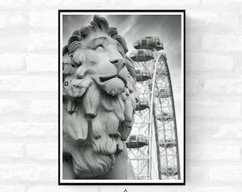 London Premium Travel Prints - Instagram London Wall hangings home decor Art - Black and white - A4 A3 A2  - Festival Merch - british UK