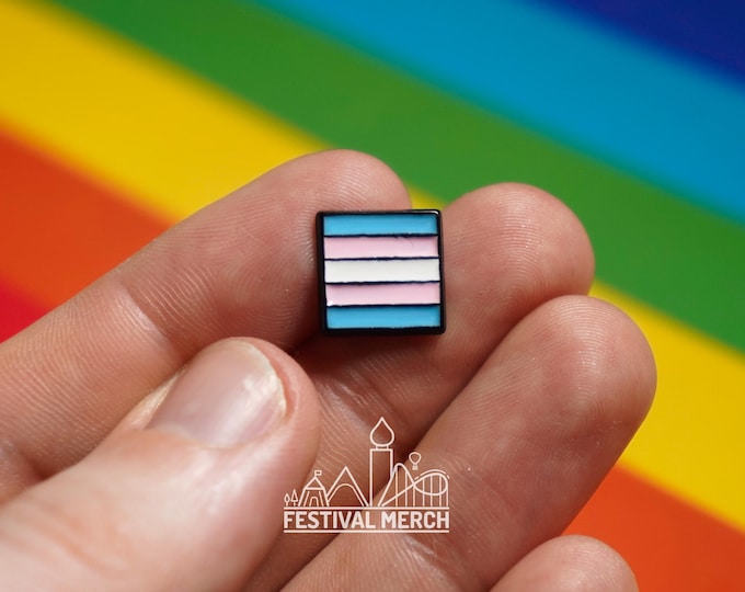 Transgender Flag Pin | Hard Enamel - LGBT Badge Stud Lesbian Gay Bisexual Transgender Queer - Rainbow Button - Pride gift Pride outfit