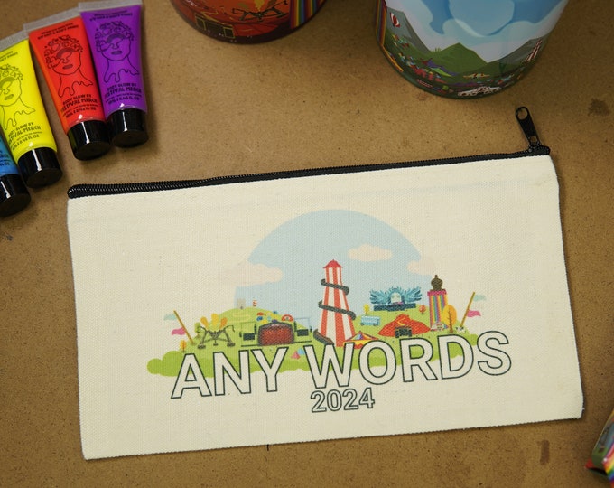 Vintage Style Canvas bag | Pencil case | Music Festival Toiletry Travel Bag - Music Festival inspired