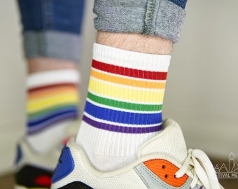 Rainbow Pride Socks - LGBTQ+ Socks - Unisex 1 Pair - Rainbow Flag Socks for Men and Women