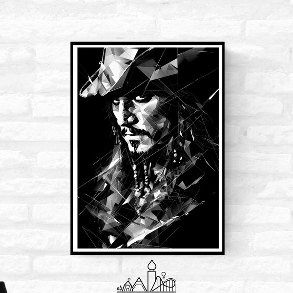 Captain Jack Sparrow Print High Quality Movie Wall Art Fantasy Poster Inspired by Pirates of the Caribbean A4 A3 A2 - Festival Merch