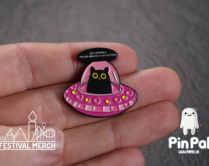 Cat Enamel Pin - PinPal UK190 - Pin Badges - Funny Gift, Music Gift, Anime Gift, Cute Gift, Positive gift, Cheeky Rude Gift, Unique Gift