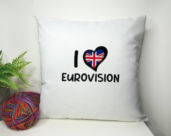 2026 Eurovision (Unofficial) Inspired Cushion Cover 40cm by 40cm - No filling - Song Contest Party European Flags Pillowcase Festival Merch