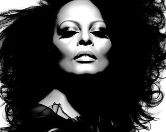 Diana Ross Art Famous Faces Music Musician Celebrity Wall Art Print - A4 A3 A2 - Festival Merch