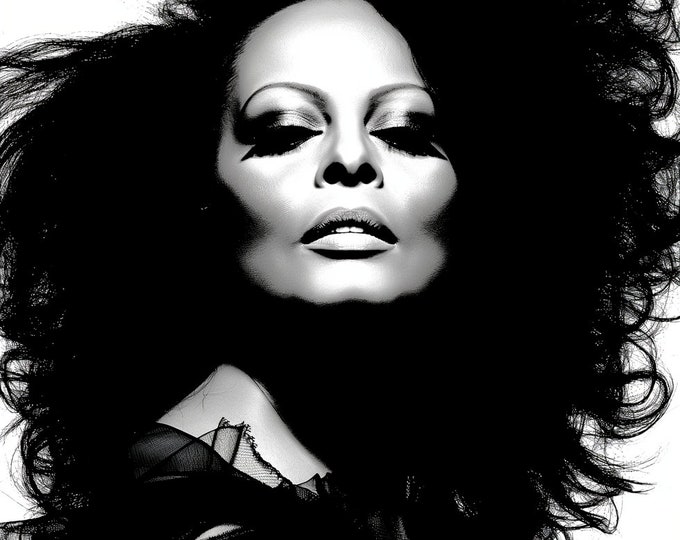Diana Ross Art Famous Faces Music Musician Celebrity Wall Art Print - A4 A3 A2 - Festival Merch