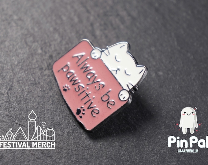 Cat Enamel Pin - PinPal UK176 - Pin Badges - Funny Gift, Music Gift, Anime Gift, Cute Gift, Positive gift, Cheeky Rude Gift, Unique Gift