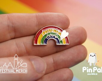Pin de bandera arcoíris/esmalte - PinPal UK017 - Insignia de orgullo LGBT, botón de metal para lesbianas, gays, bisexuales, transgéneros y queer. Regalo de orgullo. Traje de orgullo.
