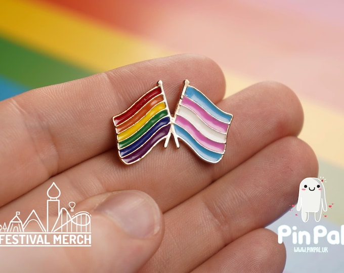 Rainbow Flag Pin | Enamel - PinPal UK002 - LGBT Pride Badge Stud Lesbian Gay Bisexual Transgender Queer Metal Button Pride gift Pride outfit
