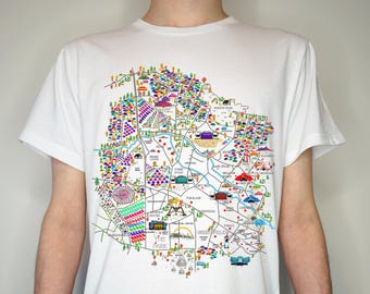 2025 Music Festival Map T Shirt (unofficial) Hand made -  Light weight Summer 65/35 Polyester Cotton - festival