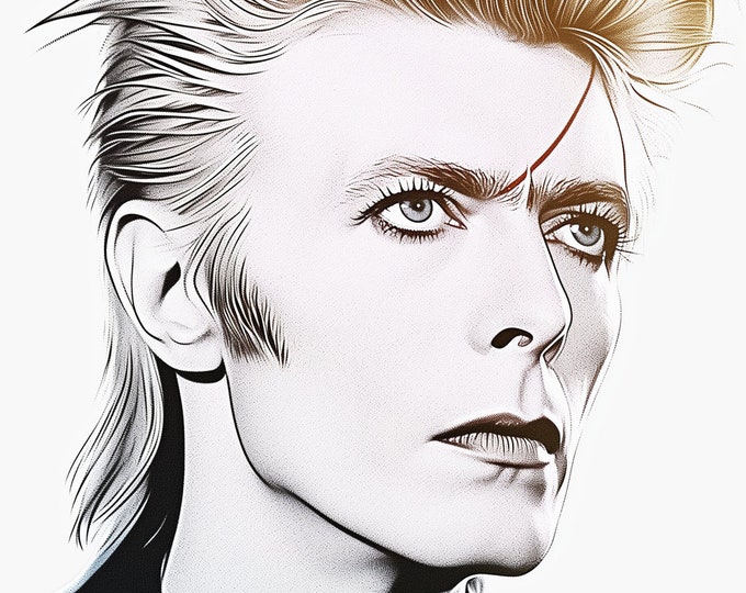 David Bowie Art Famous Faces Musician Music Celebrity Wall Art Print - A4 A3 A2 - Festival Merch