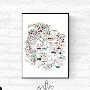 Mapa Premium Personalizable de Festivales de Música (No Oficial) - A4 A3 A2 - Póster para imprimir - Festival de música inspirado - Merchandising del Festival