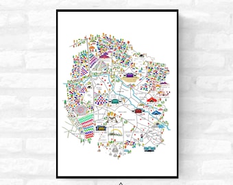 Personalisable Premium Music Festival Map (Unofficial)  - A4 A3 A2 - Print poster - Inspired music festival - Festival Merch