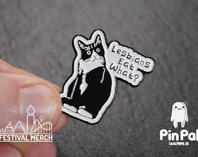 Cat Enamel Pin - PinPal UK187 - Pin Badges - Funny Gift, Music Gift, Anime Gift, Cute Gift, Positive gift, Cheeky Rude Gift, Unique Gift