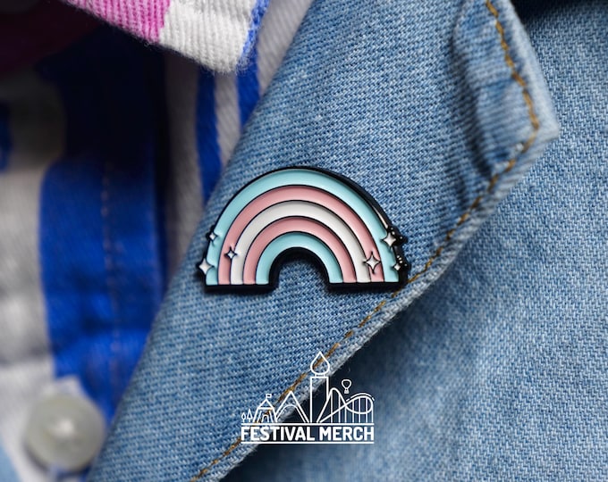 Transgender Flag Pin | Hard Enamel - LGBT Badge Stud Lesbian Gay Bisexual Transgender Queer - Rainbow Button - Pride gift Pride outfit