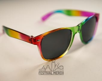 Rainbow Sunglasses | Unisex/ Non Gender | Pride LGBT Rainbow Flag | Holiday / Festival Glasses