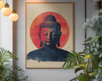 Meditation Buddha Print | Premium Quality UK British Printers | White Lotus Inspired Buddhist - Thailand India Sri Lanka Cambodia Asia