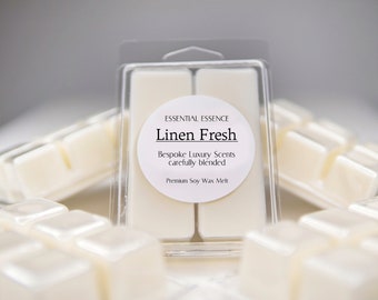 Highly Scented - Linen Fresh Wax Melt by Essential Essence™  - Therapeutic grade Essential Oil used - aromatherapy - Large Clamshell