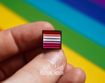 Lesbian Flag Pin | Enamel - LGBT Pride Badge Stud Lesbian Gay Bisexual Transgender Queer Rainbow - Metal Button - Pride gift Pride outfit