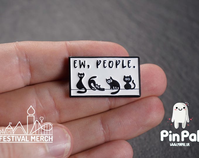 Cat Enamel Pin - PinPal UK205 - Pin Badges - Funny Gift, Music Gift, Anime Gift, Cute Gift, Positive gift, Cheeky Rude Gift, Unique Gift