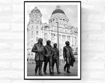 Liverpool Print - Premium Quality - A4 A3 A2 - Black and White - Beatles Albert Docks Cavern Club - Festival Merch