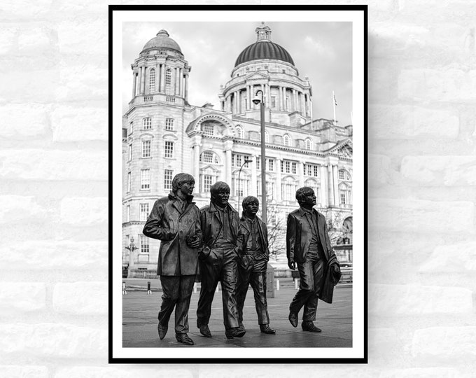 Liverpool Print - Premium Quality - A4 A3 A2 - Black and White - Beatles Albert Docks Cavern Club - Festival Merch