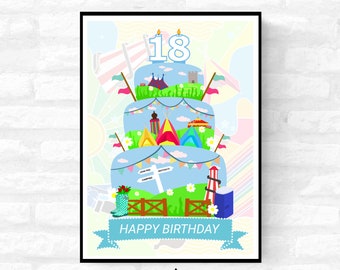 Personalise Birthday Gift - Glastonbury Festival Inspired (Unofficial)  - A4 A3 A2 - Print Cushion Bag Cup Metal Sign - Festival Merch