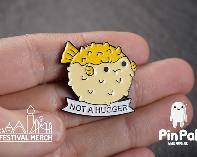 Not Hugger Enamel Pin - PinPal UK200 - Pin Badges - Funny Gift, Music Gift, Anime Gift, Cute Gift, Positive gift, Cheeky Rude Gift, Unique