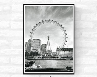 London Premium Travel Prints - Instagram London Wall hangings home decor Art - Black and white - A4 A3 A2  - Festival Merch