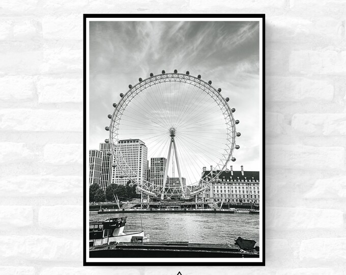 London Premium Travel Prints - Instagram London Wall hangings home decor Art - Black and white - A4 A3 A2  - Festival Merch - british UK