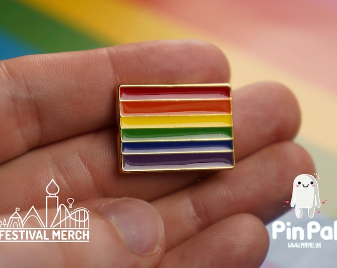 Rainbow Flag Pin | Enamel - PinPal UK020 - LGBT Pride Badge Stud Lesbian Gay Bisexual Transgender Queer Metal Button Pride gift Pride outfit