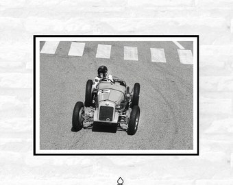 Monaco Race Circuit Print - Grand Prix Historique - Black and White Photograph - Living room office home decor  - A4 A3 A2  - Festival Merch