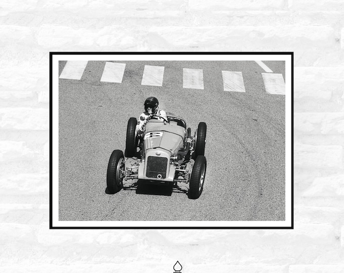 Monaco Race Circuit Print - Grand Prix Historique - Black and White Photograph - Living room office home decor  - A4 A3 A2  - Festival Merch