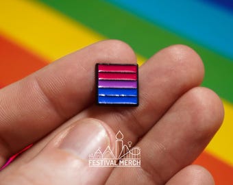 Bi Flag Pin | Enamel - LGBT Pride Badge Stud Bi-sexual Rainbow  - Metal Button - Pride gift Pride outfit