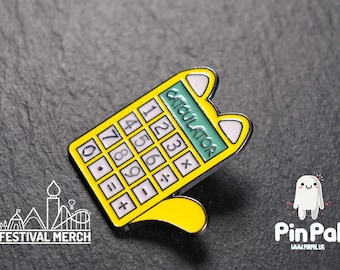 Cat Calculator Enamel Pin - PinPal UK194 - Pin Badges - Funny Gift, Music Gift, Anime Gift, Cute Gift, Positive gift, Cheeky, Teacher Gift