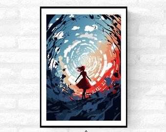 Alice in wonderland Wall Art Alice Adventures Movie Poster - Mad hatter Fairy tale into the rabbit hole print - A4 A3 A2 - Festival Merch