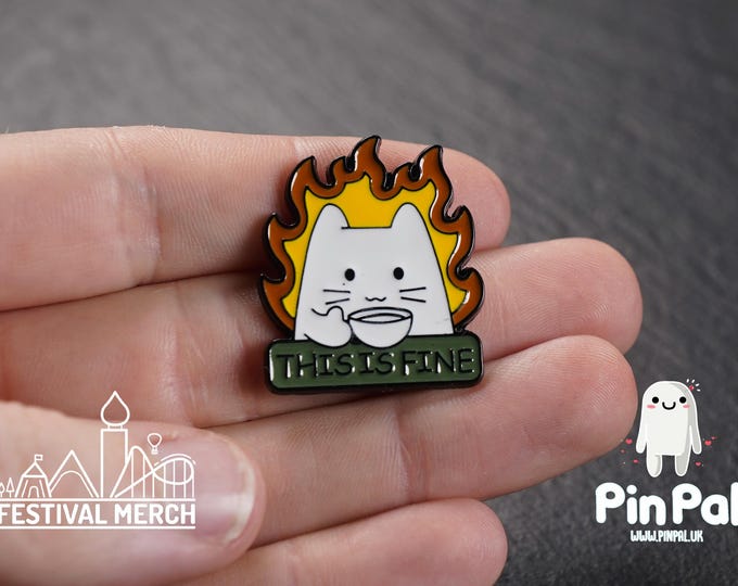 Cat Enamel Pin - PinPal UK179 - Pin Badges - Funny Gift, Music Gift, Anime Gift, Cute Gift, Positive gift, Cheeky Rude Gift, Unique Gift