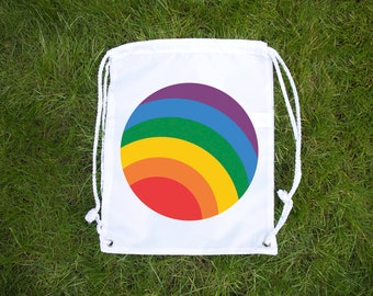 Rainbow Flag Pride Bag - Premium Draw String Bag - London Pride LGBT Lesbian Gay Bi Transgender - Festival Merch