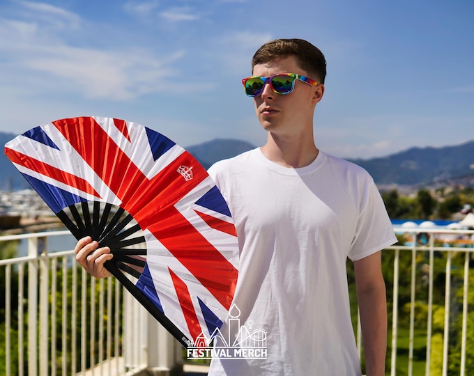 Clack Fan - Union Jack Flag 60cm - LARGE - UK Flag British Flag - eurovision 2024 United Kingdom malmo Sweden loreen olly alexander