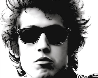 Bob Dylan Art Famous Faces Musician Music Celebrity Wall Art Print - A4 A3 A2 - Festival Merch