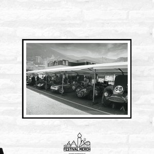 Monaco Pit Lane Print -  Monaco Poster - Grand Prix Historique - Black and White - office home decor  - A4 A3 A2  - Festival Merch