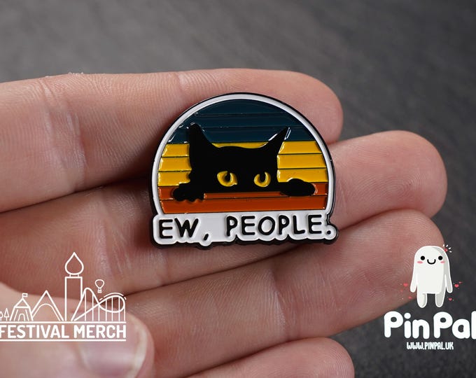 Cat Enamel Pin - PinPal UK178 - Pin Badges - Funny Gift, Music Gift, Anime Gift, Cute Gift, Positive gift, Cheeky Rude Gift, Unique Gift