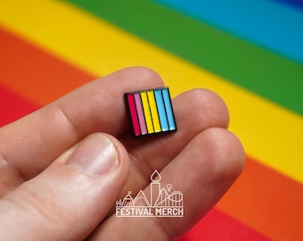 Rainbow Flag Pin | Enamel - LGBT Pride Badge Stud 6 Colour Pansexual Pan Flag  - Metal Button - Pride gift Pride outfit