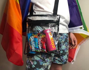 Borsa A Tracolla Trasparente In PVC Per Concerti E Festival - Impermeabile, Unisex, Dimensioni 25x23 Cm